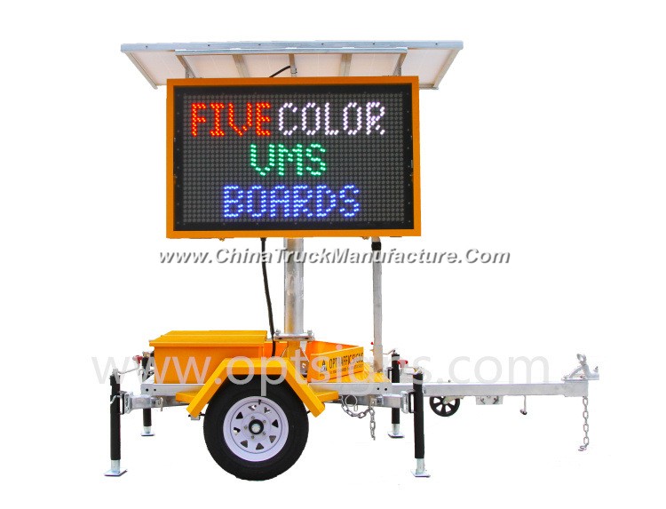 Mobile Road Construction Portable Warning Vms Variable Color Full Matrix Message Board Trailer
