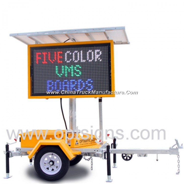 2018 China Traffic Control Full Color Display LED Road Sign Boards Mobile Vms Trailer