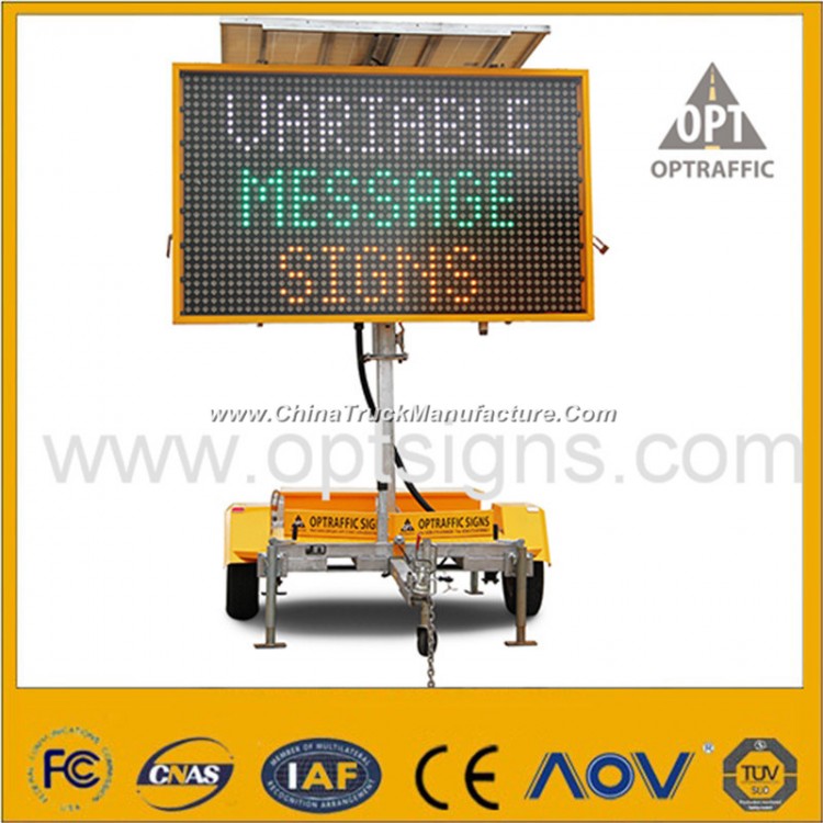 Mobile Radar Trailer with Warning Signs Traffic Screen Display Variable Vms Dynamic Message Boards
