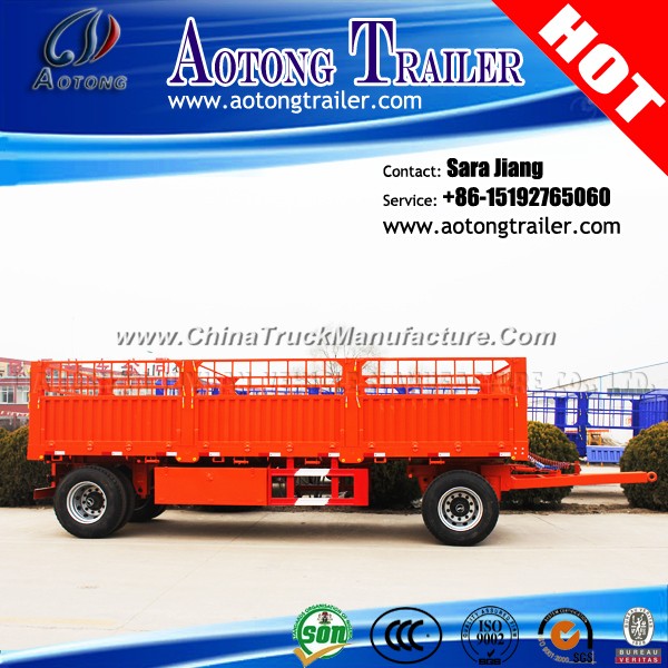 Full Type Flatbed 2 Axles Tow Draw Bar Cargo Trailer