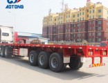 China Manufacture 3 Axle 40FT Flat Bed Container Semi Trailers