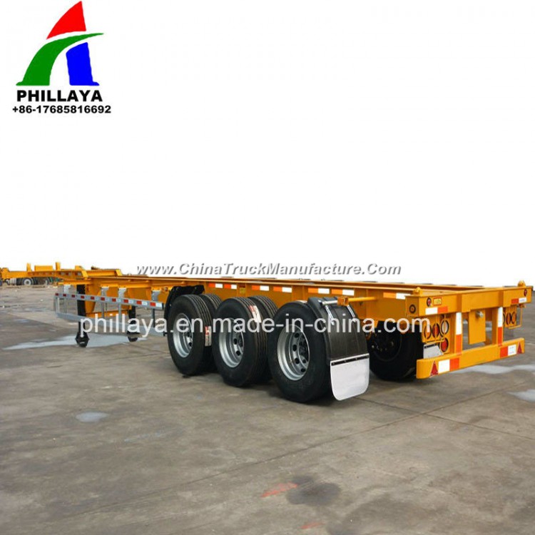 20-40ft Container Loading Chassis Truck Semi Folding Trailer