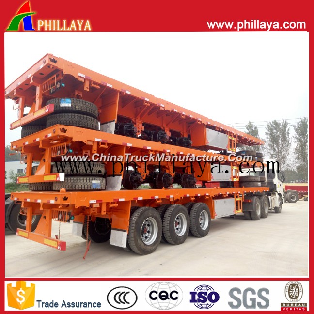 3-Axles 60 Tons 40FT Flatbed Platform Container Semi Trailer