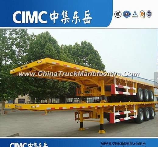 3 Axles Flatbed Semi Trailer, 20FT / 40FT Container Delivery Semi Trailers for Sale