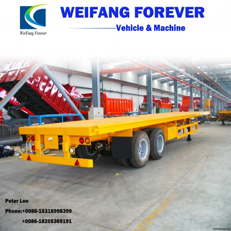 3 Axles Flat Bed Semi-Trailer for 40FT Container