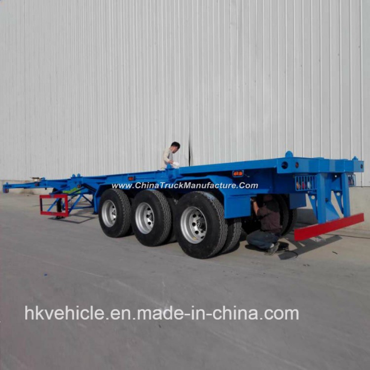 Chinese 40FT Tri Axle Container Skeleton Trailer with Air Suspension
