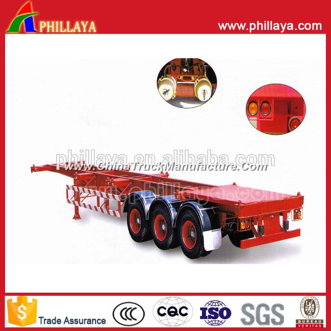 3 Axles 40-Foot Truck Chassis Skeleton Container Semi-Trailer