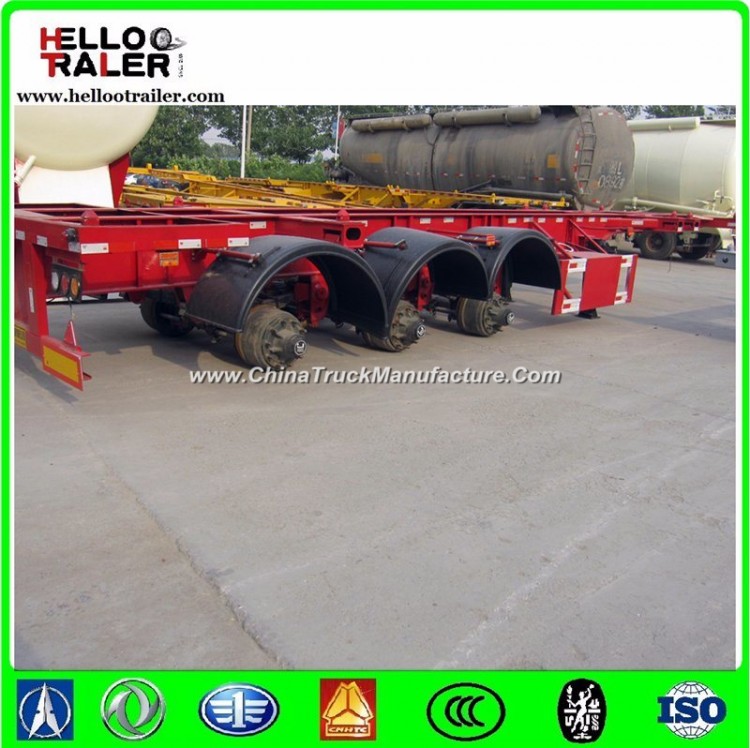Chinese 40FT 3 Axles Skeleton Chassis Semi Trailer Container Trailer