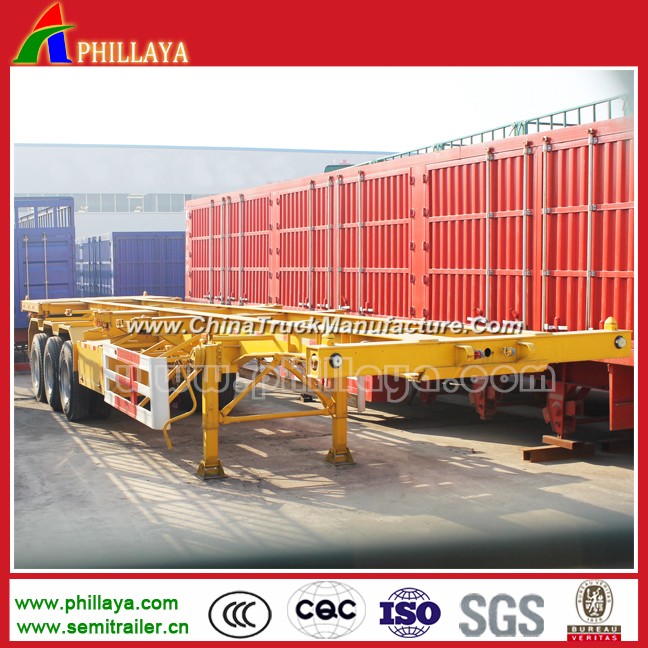 2 Axles 20feet Container Transporting Skeleton Semi Trailer