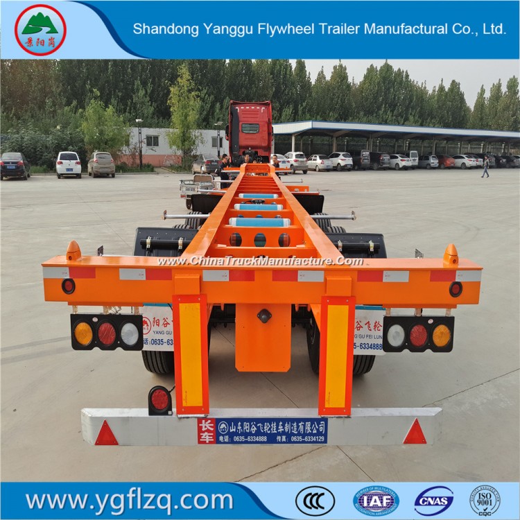 20FT/40FT 3 Fuhua/BPW Axles Container Chassis Semi Trailer Skeleton Semi Trailer