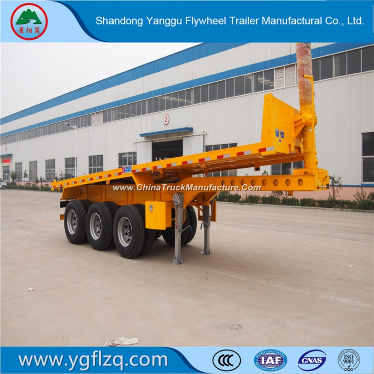 High Quality 3 Axles Rear Dump Skeleton Semi Trailer for Container Transport