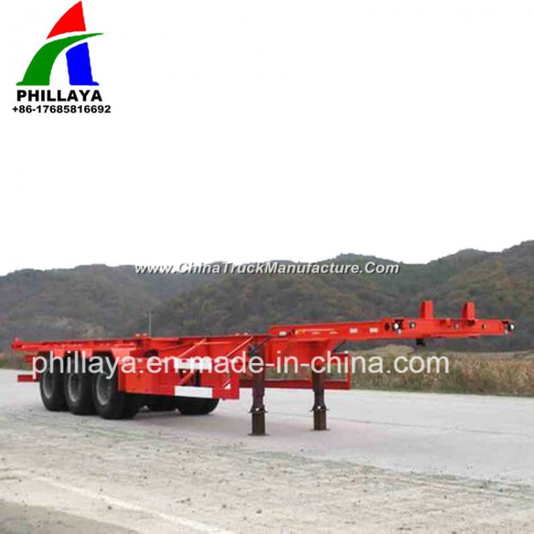 Double Axles Skeleton Type 40ft Container Transport Semi Trailer