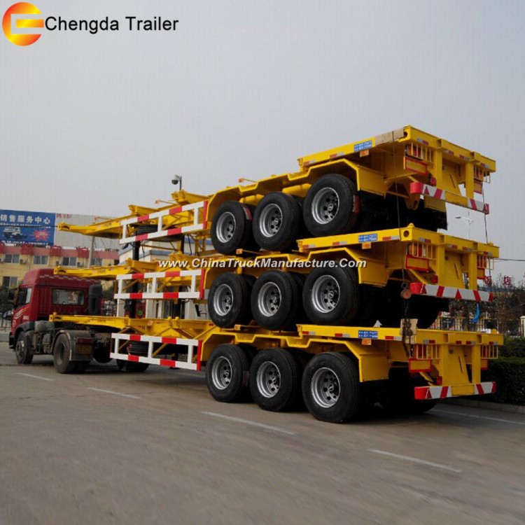 China New 3 Axle Container Trailer Skeleton Semi Trailer for Sale