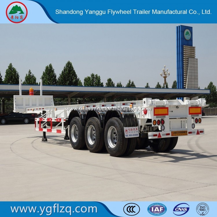 3 Axle 12.5m Skeleton Type/Flatbed Semi Trailer for 40FT/20FT Container Transport