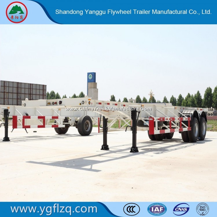Carbon Steel 2/3 Fuhua/BPW Axles Skeleton Container Trailer for 20/40FT Container Transport