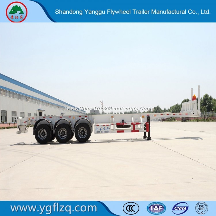 Carbon Steel 2/3 Fuhua/BPW Axles Self-Dumping Skeleton Container Trailer for 20/40FT Container Trans