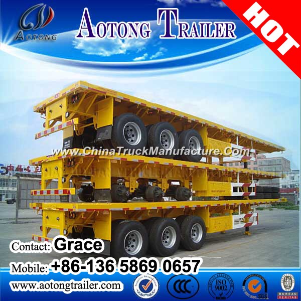 Flatbed 20FT 40FT 45FT 53FT Flatbed Container Semi Truck Trailer with Container Lock