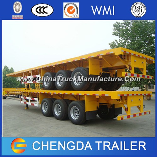3-Axles 40ft Container Flat Bed Truck Trailer for Sale