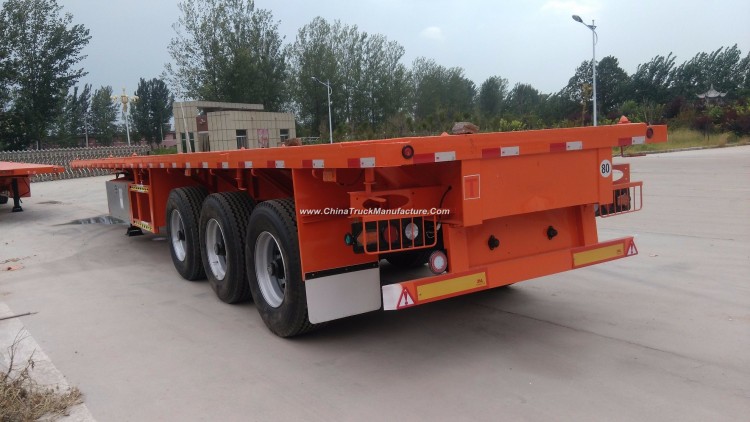 3 Axle Flatbed Truck Trailers Platform Container Semi Trailer for Sale