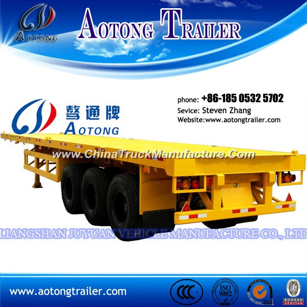 3 Axle Flatbed Container Transport Semi Trailer for Sale