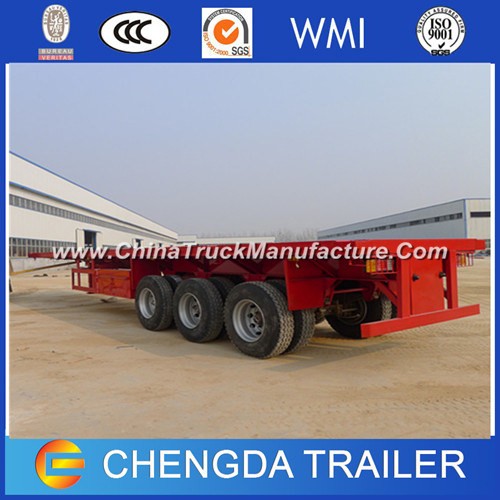 Flatbed Container Trailer, 3 Axle 40FT High Bed Semi Trailer