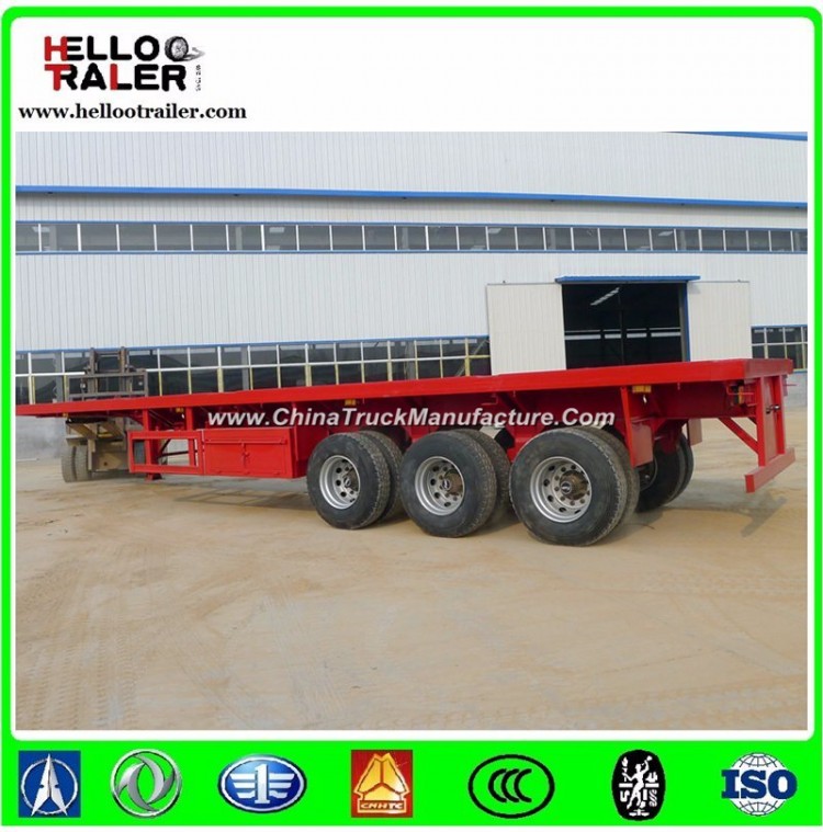 40FT Container Transport Semi Flatbed Container Trailer with Container Locks