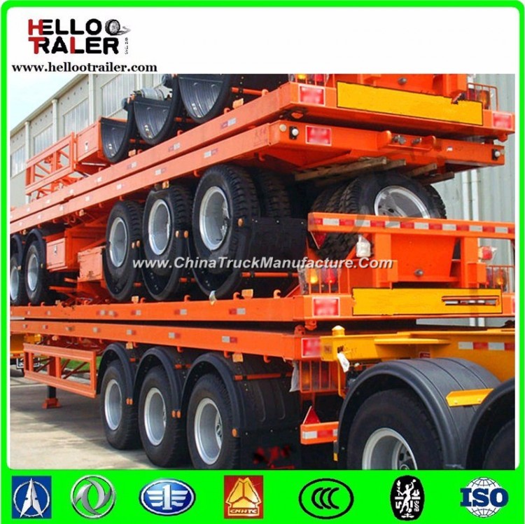 Fuwa Tri Axles 60 Ton Container Transporting Flatbed Container Trailer