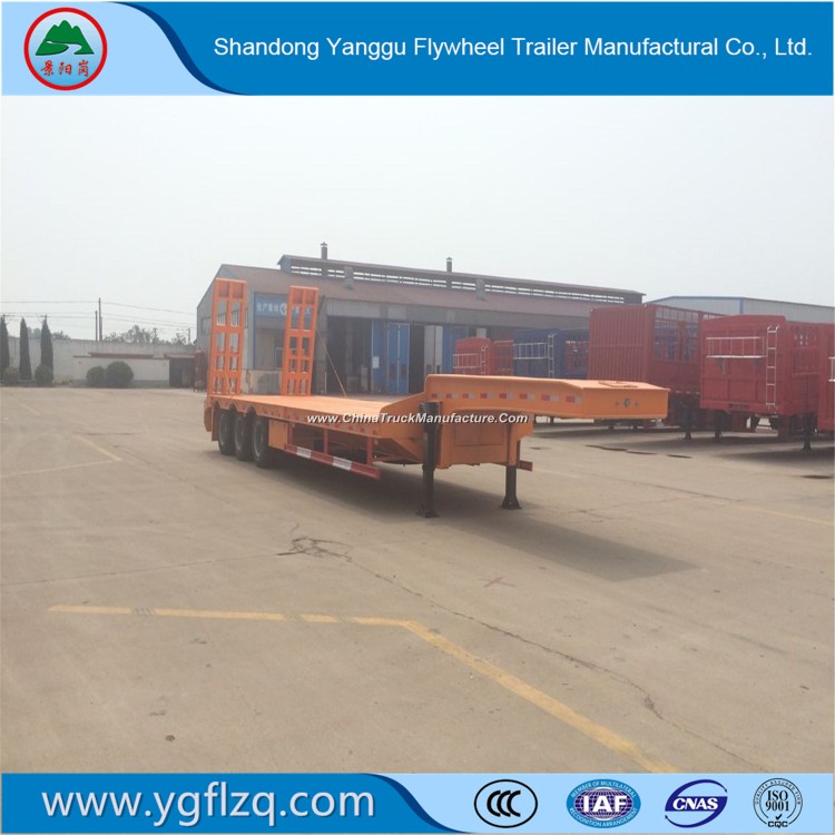 Goose Neck Container Trailer 3 Axle 60-80 Ton Lowbed Trailer Semi Trailer for Sale