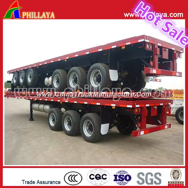 Low Price 3 Axles Container Transport 40FT Flatbed Semi Trailer for Sale