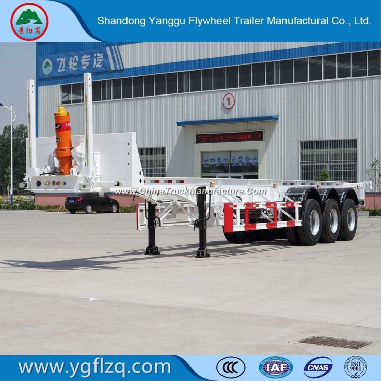 Carbon Steel 12r22.5/12.00r20 Tyre 3 Axles Skeleton Container Trailer for 20/40FT Container Transpor