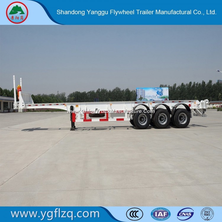 Hot Sale Self-Dumping Carbon Steel 2/3 Axles Skeleton Container Trailer for 20/40FT Container Transp