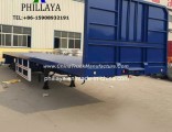 20FT 40FT Container Transport Semi Flatbed Truck Trailer with Head Board