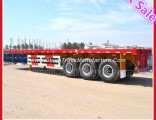 40 Foot Tripple Axle Flat Bed Container Truck Semi Trailer for Transport 20′ and 40′ Con