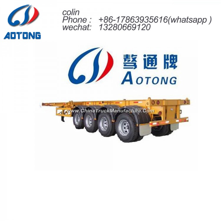 Tri-Axle 40FT Skeleton Container Chassis Extendable Semi Truck Trailer