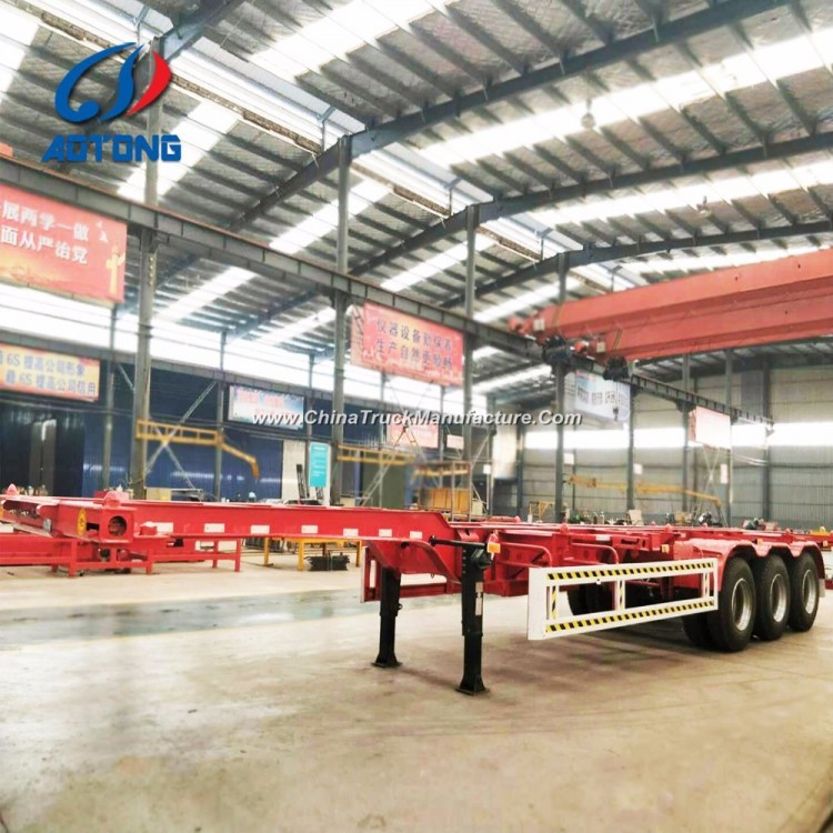 Aotong Brand 20FT/40FT Skeleton Container Chassis/Container Trailer for Sale