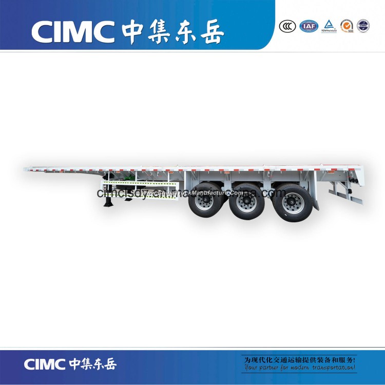 Cimc Chinese Truck Trailer Low Price 3 Axle Flatbed Chassis Trailer