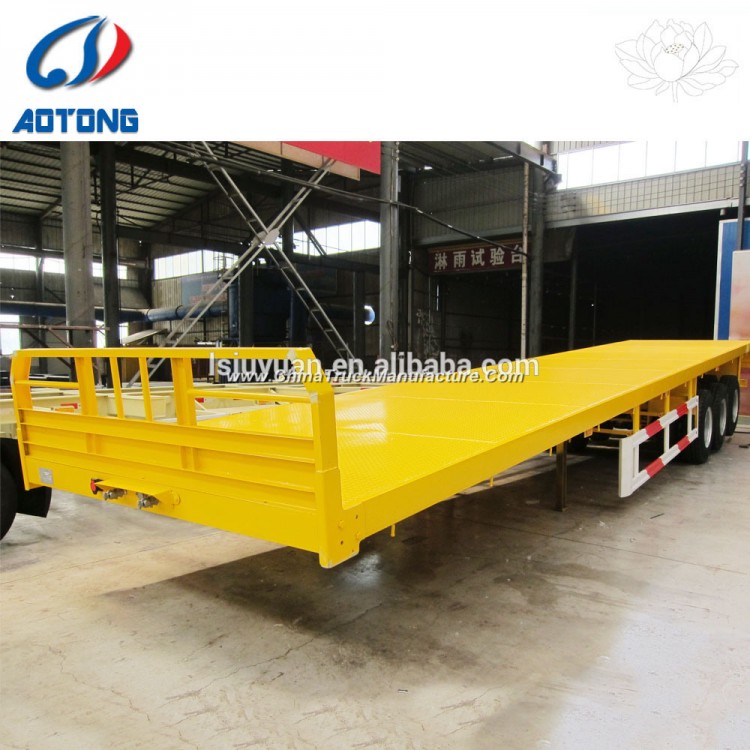 Hot Sale 3 Axles Flatbed Shipping Container Transport Semi Trailer