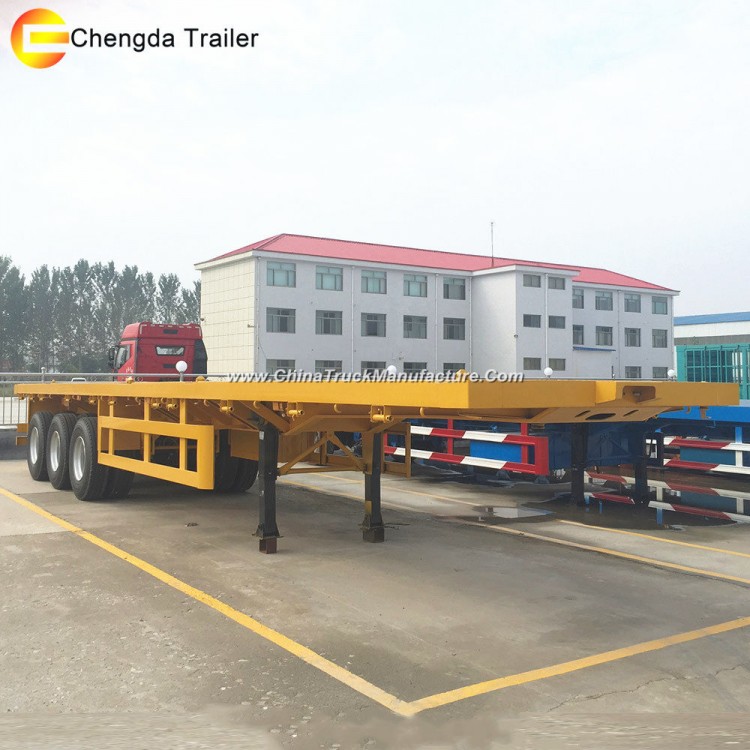 3axles 40FT 20feet Flatbed Bed Container Trailer for Sale