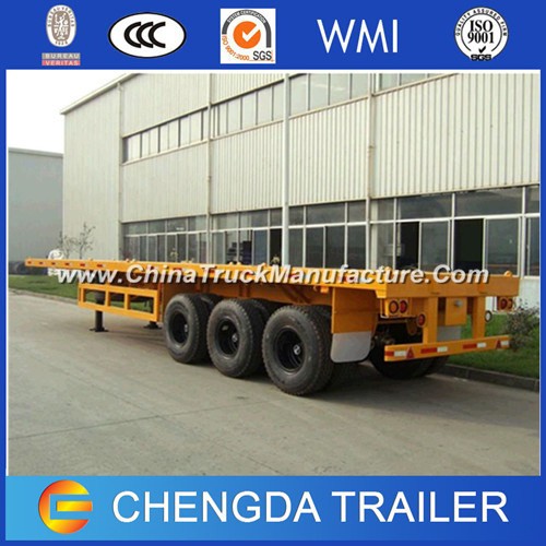 3 Axle 20feett 40feet 40tons New Flatbed Cargo Container Trailer Low Price Sales