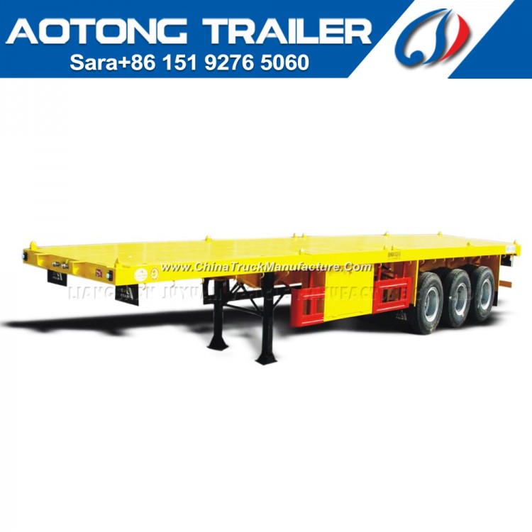 40feet Tri-Axle Flatbed High Bed Container Semi Trailer with Twistlock