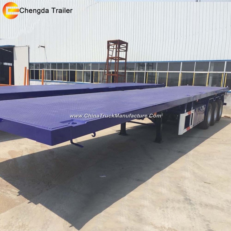 3 Axle 40FT/20FT Flatbed Container Semi Trailer for Sale