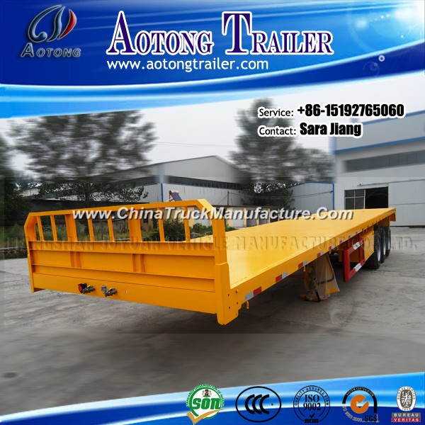 Three Axles 40 Feet Flat Bed Container Trailer for Sale