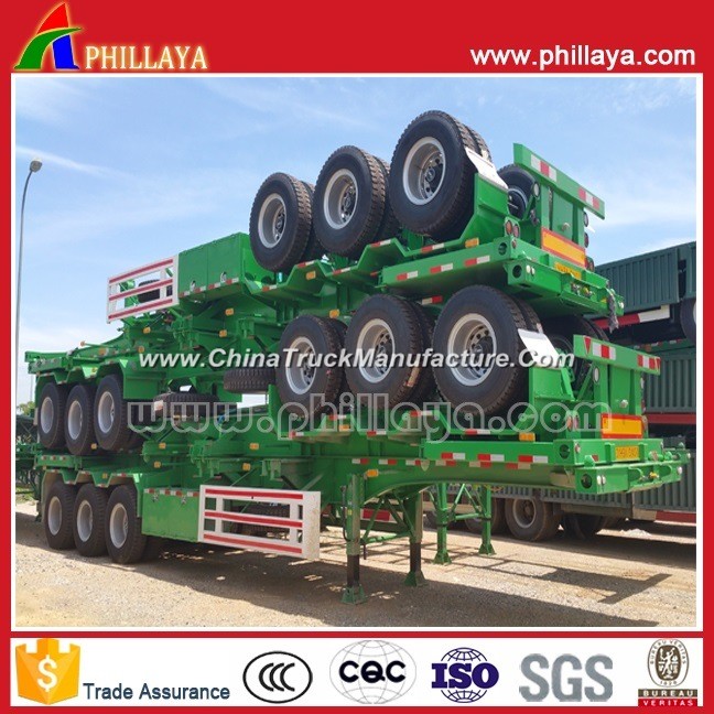 40FT Container Skeleton Truck Trailer Three Axis