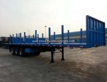 Flatbed Container Trailer with Optional Bar for Wood Log Transport