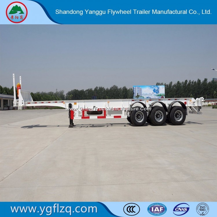 Cheap Price 20FT 40FT Logistic Shipping Transport Truck Trailer Use 3 Axles Skeleton Semi Trailer Co