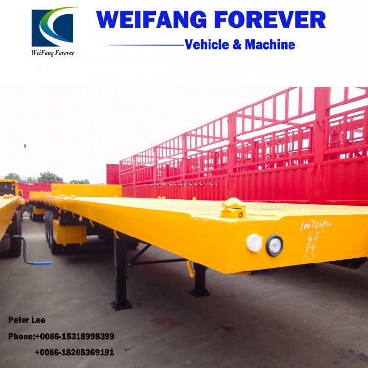 Three Axles 40FT Container Flat Bed Semi Trailer in China