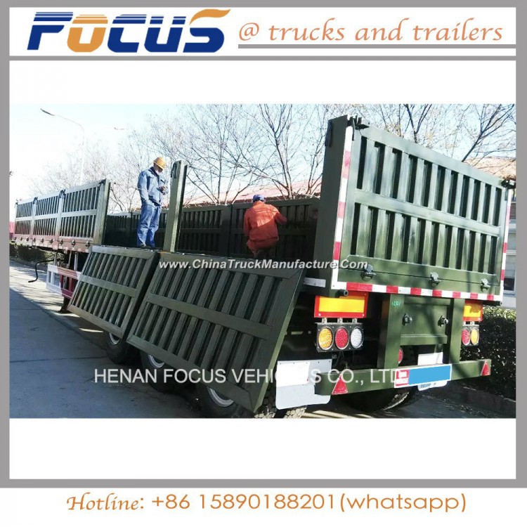 3 Axles 40FT Dropside Container Semi Trailer for Sale