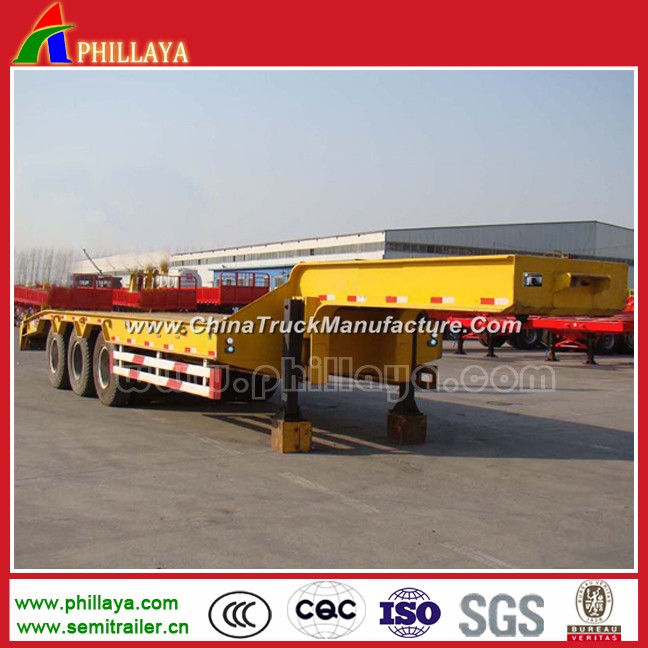 Heavy Duty Towing Tri Axles Excavator Lowbed Truck Semi Trailer