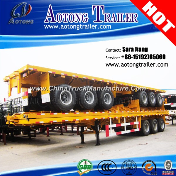 Hot Sale 40 Feet 3-Axles Container Flatbed Semi Trailer