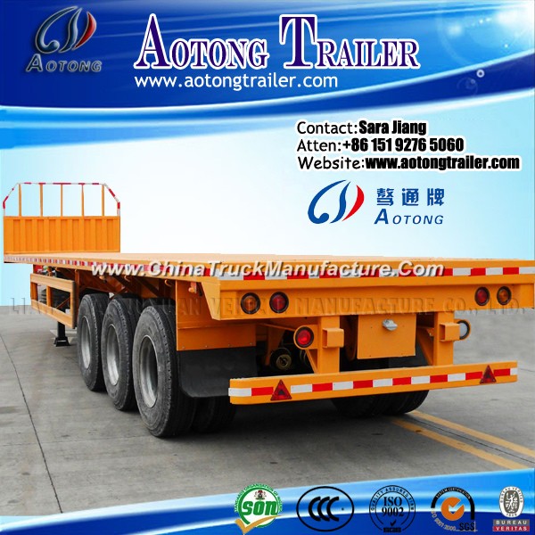 Best Sale3 Axles 40ft Flatbed Container Semi-Trailer for Sale
